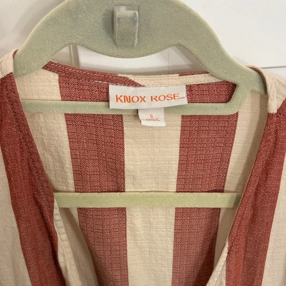 Knox Rose Rust and Cream Striped Maxi Dress - Picture 2 of 5